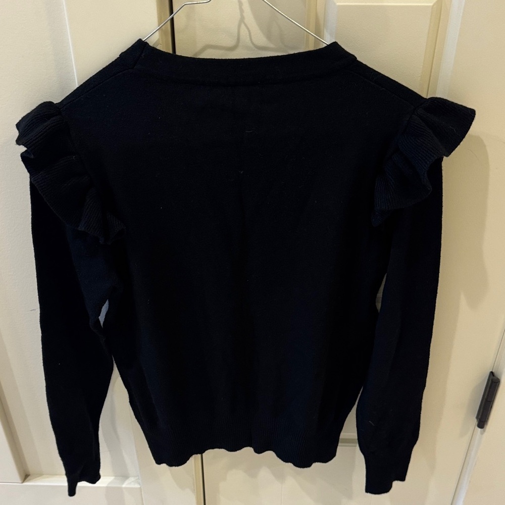 Chic Black Ruffle Sleeve Sweater - Picture 3 of 3